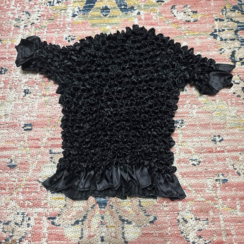 Black Ruffled Top - Picture 3 of 3
